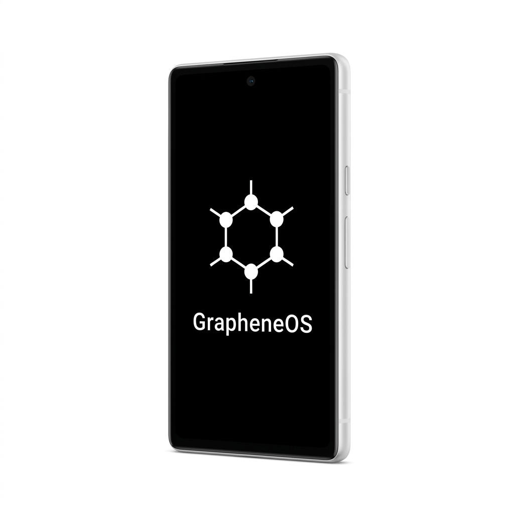 Google Pixel 7a angled with GrapheneOS