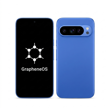 Google Pixel 10 front and back with GrapheneOS