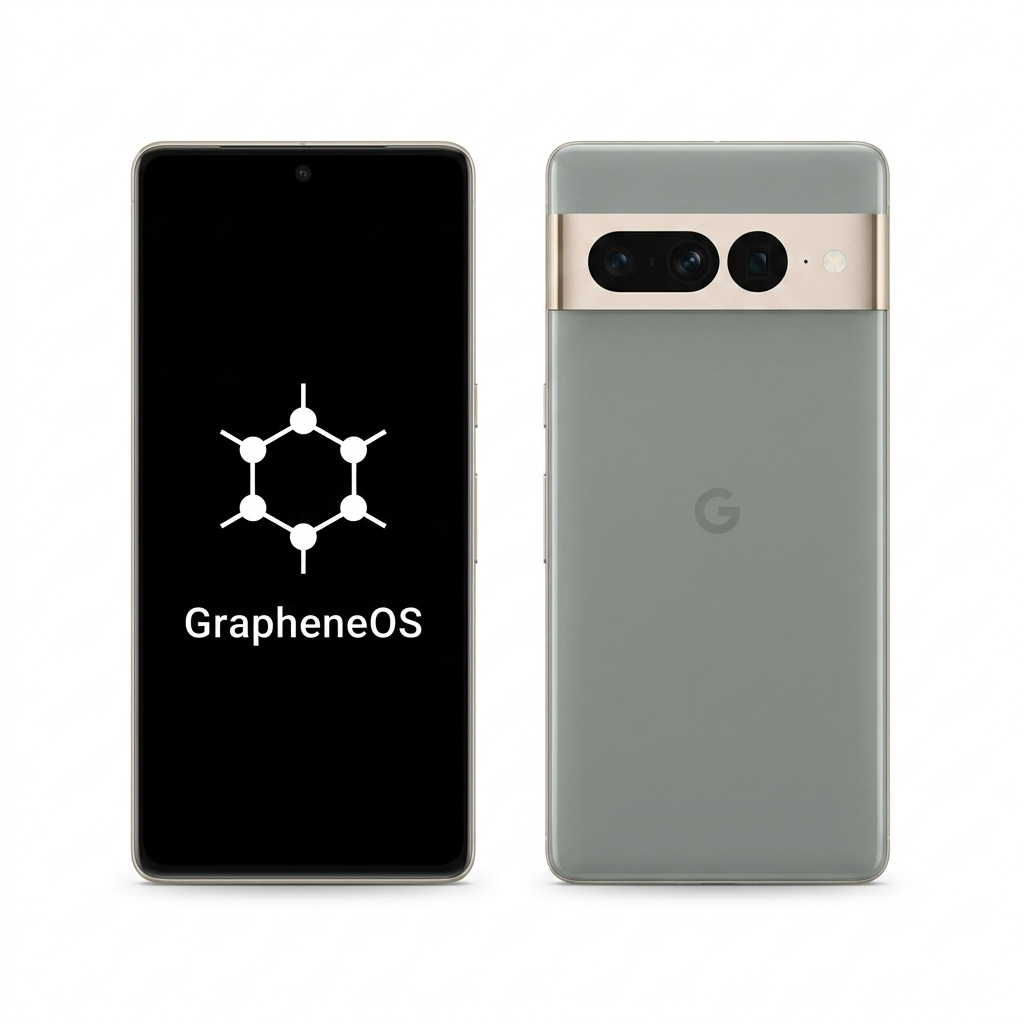 Google Pixel 7 Pro front and back with GrapheneOS