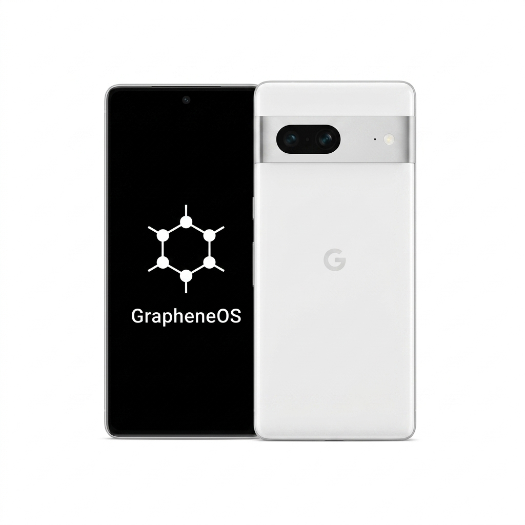 Google Pixel 7 front and back with GrapheneOS