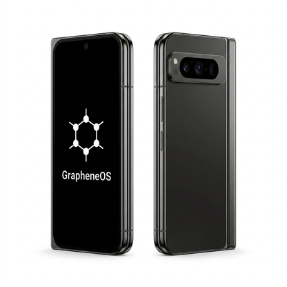 Google Pixel 9 Pro Fold front and back with GrapheneOS