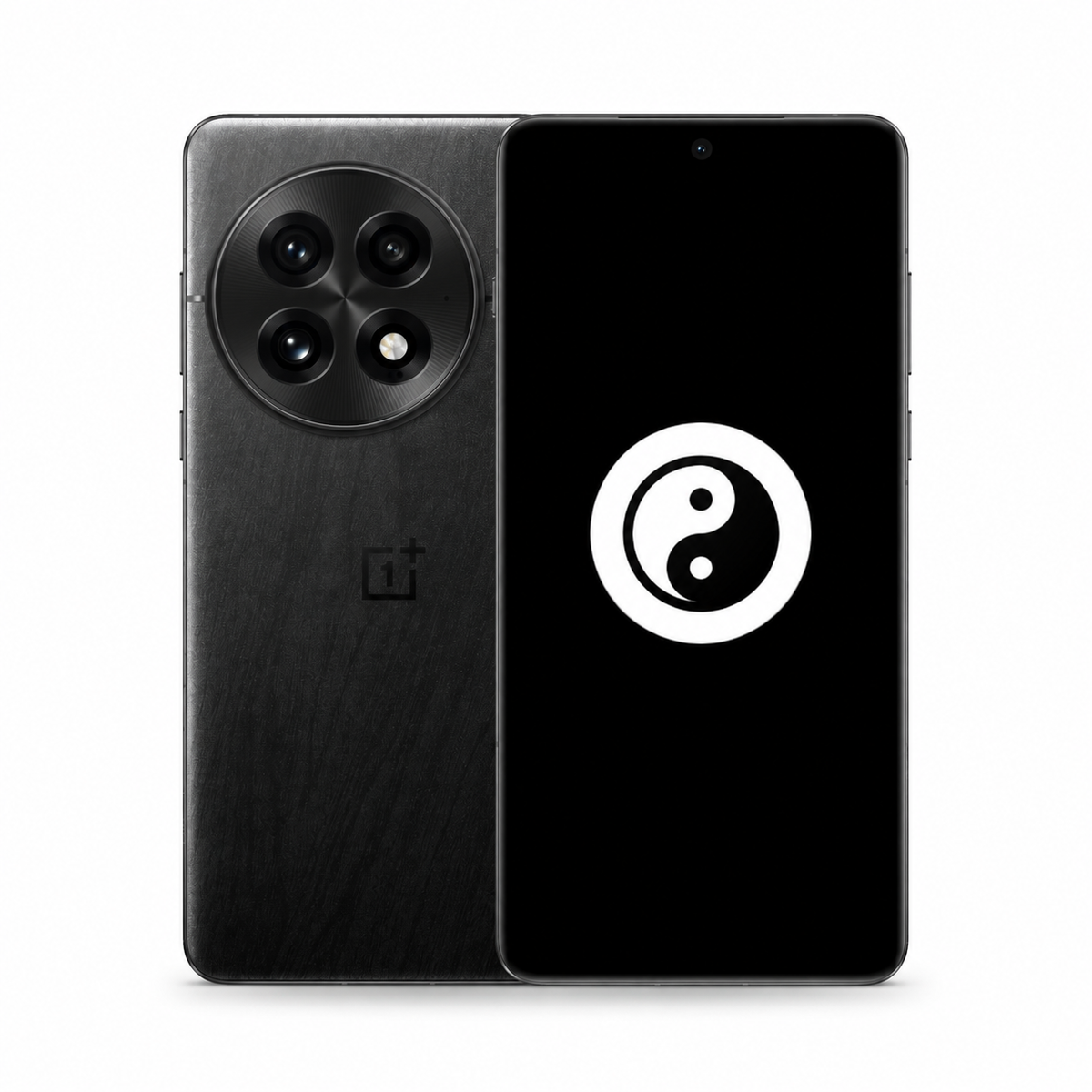 OnePlus 13 in black, front and rear view with the KernelSU Next logo on screen