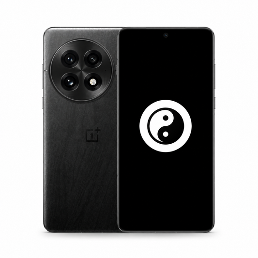 OnePlus 13 in black, front and rear view with the KernelSU Next logo on screen