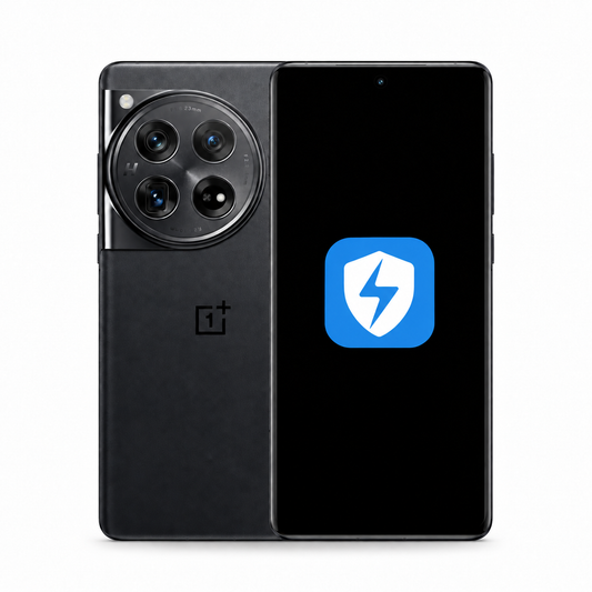 OnePlus 12 with the official StrykerOSS app logo on screen