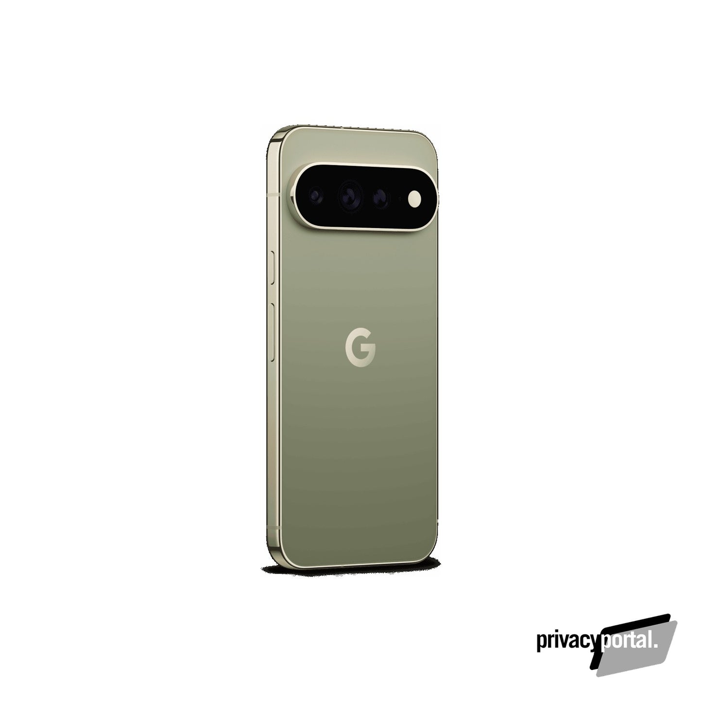 Google Pixel 11 Pro XL in Olive - rear, angled