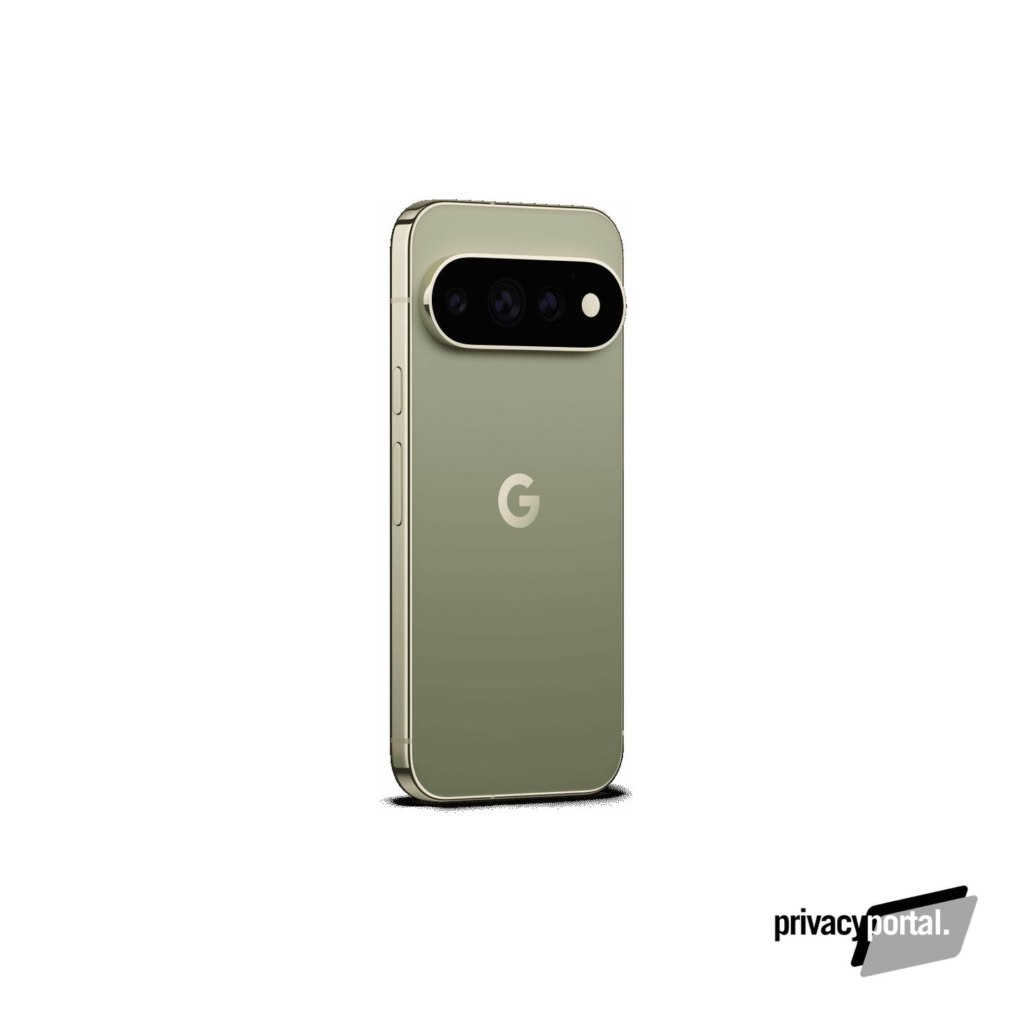 Google Pixel 11 Pro in Olive - rear, angled
