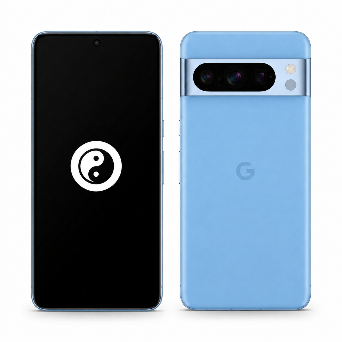 Google Pixel 8 Pro front and back with the KernelSU Next logo