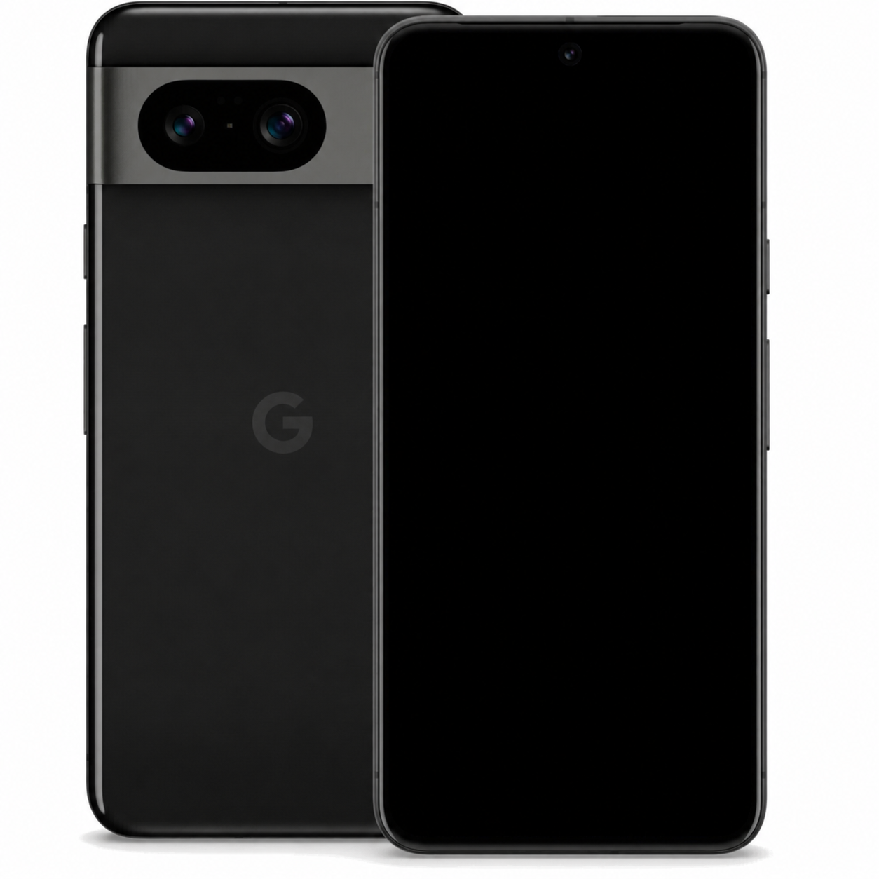 Google Pixel 8 in Obsidian with a neutral screen