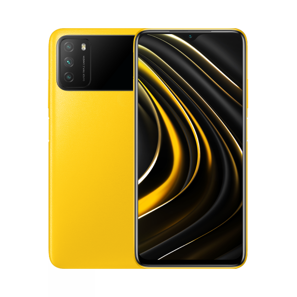 Official POCO M3 product image in POCO Yellow