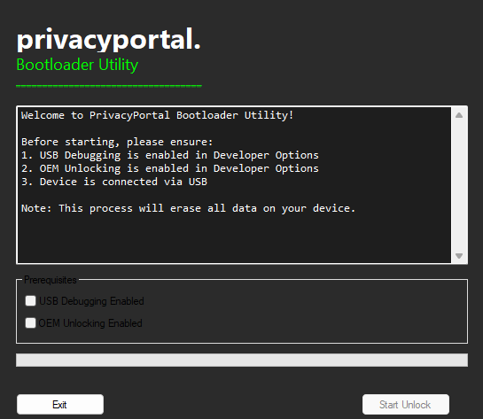 Bootloader Unlocking Tool